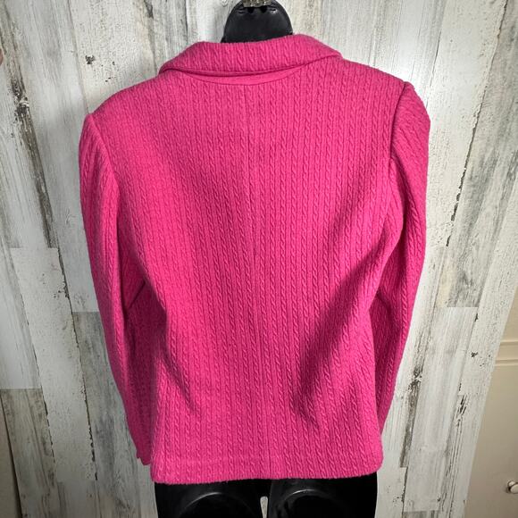 Talbots Cable Knit 100% Wool Blazer – Magenta Jacket XL – Classic – MSRP $229 - Picture 2 of 8